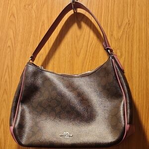 Coach Brown and Pink Shoulder Bag. FIRM!